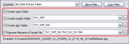 Set organization options